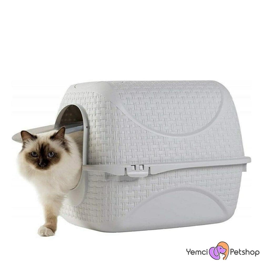 Bama Kapalı Kedi̇ Tuvaleti̇ Buz Gri̇ 41,8 X50,5 X 39,6
