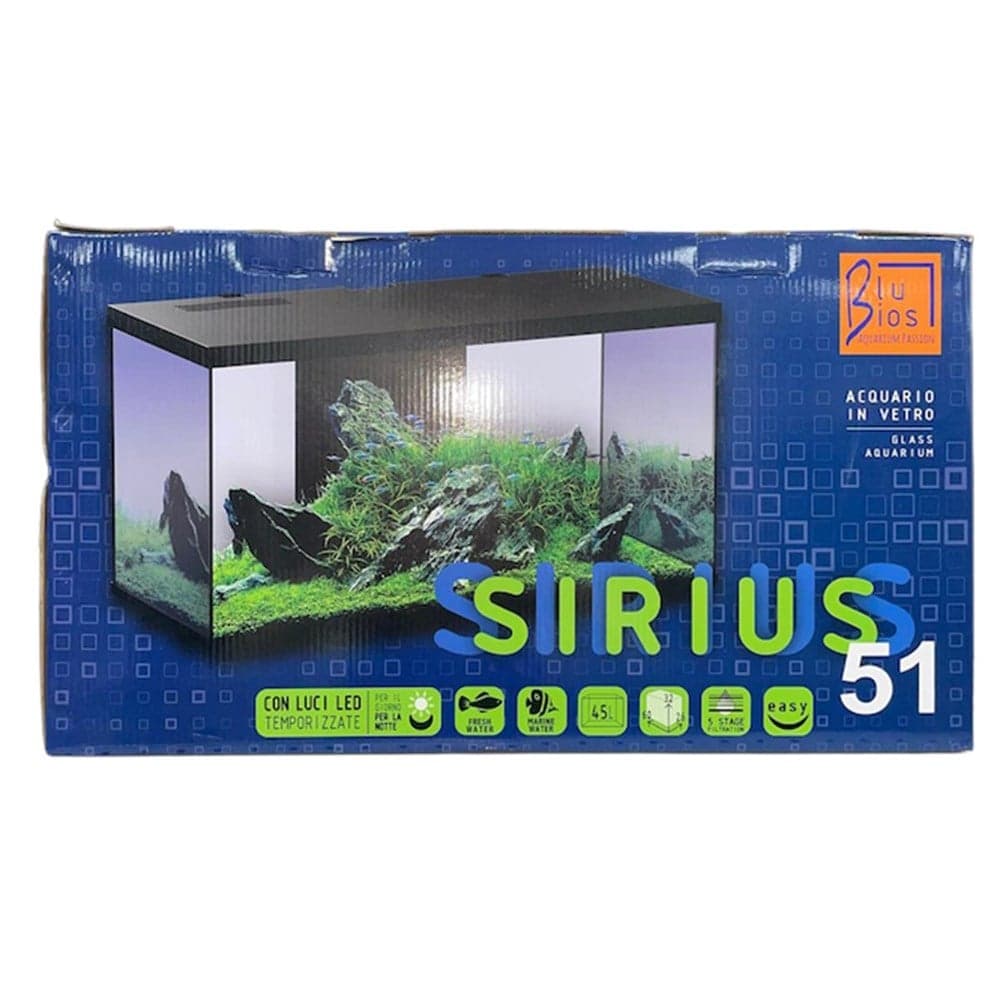 Blubi̇OS Sirius 51 LED Aydinlatmali Akvaryum 45l Black