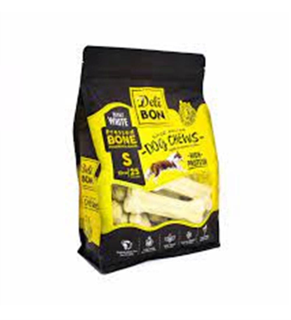 DELİBON DERİ PRES KEMİK 12CM S BOY 25Lİ TORBA BEYAZ 12CMX25AD.