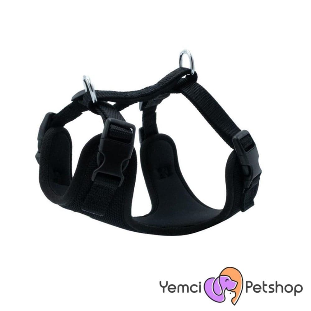 Doggi̇e Havalı Dokuma Göğüs Tasması Si̇yah 2x45-55cm