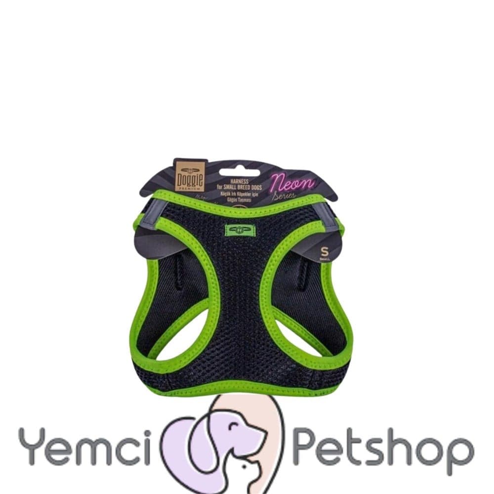 DOGGİE HAVALI DOKUMA NEON SERİSİ KÜÇÜK IRK GÖĞÜS TASMASI SARI XS-30-34CM
