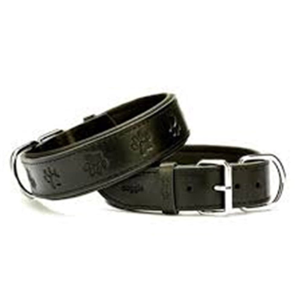 DOGGİE KONFOR DERİ KEMİK DESENLİ BOYUN TASMASI SİYAH 4X47-55CM