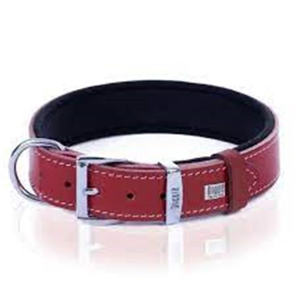 DOGGİE KONFOR DERİ PATİ DESENLİ BOYUN TASMASI KIRMIZI 3,5X47-55CM