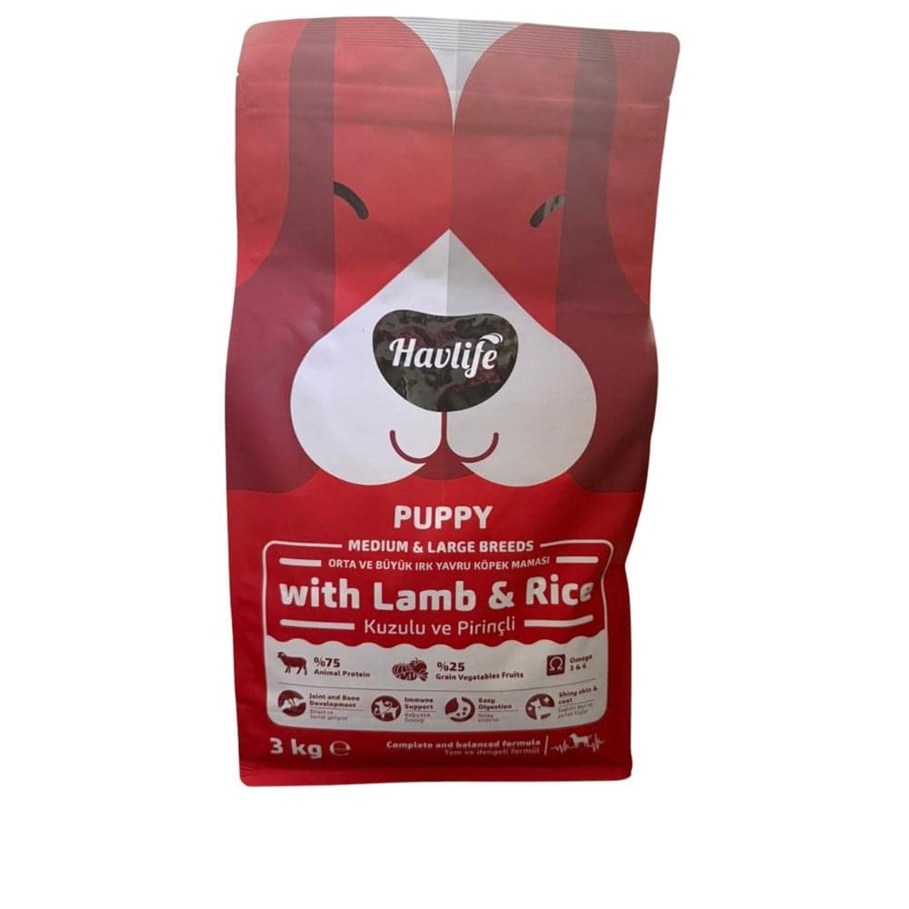 Havlife Orta ve Büyük Irk Kuzulu Yavru Köpek Maması 3 Kg