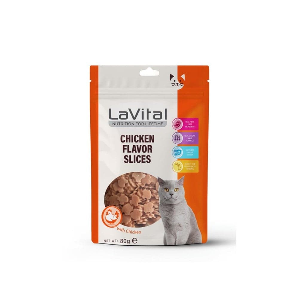 LaVital Chicken Flavor Slices Tavuklu Kedi Ödül Maması 80gr