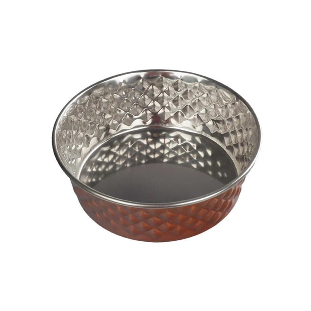 Oripet Elmas Desen Gold Çelik Mama Kabı 11cm