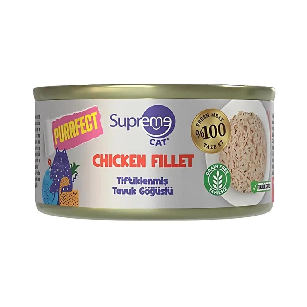 Supreme Cat Tiftiklenmiş Tavuk Göğüslü Yetişkin Konserve Kedi Maması 70gr