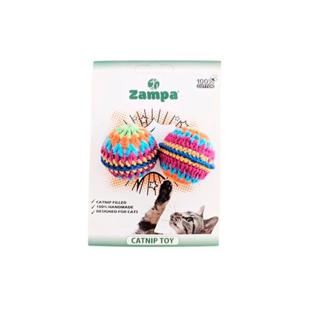 Zampa İkili Zilli Örgü Top Kedi Oyuncağı