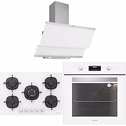 Silverline BO6502W02 Fırın-CS5365W01 Ocak-3420 Classy Davlumbaz Beyaz Cam Ankastre Set