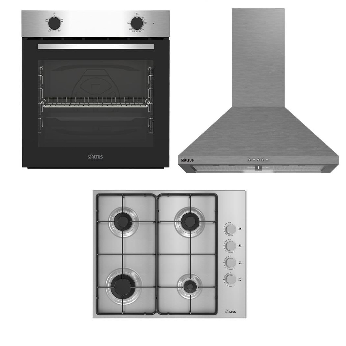 Altus  ALA 522 İnox Davlumbaz-ALA 181 Gıd Metal Ocak-ALA 310 I Fırın İnox Ankastre Set