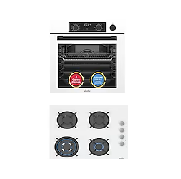Simfer 8245 Fırın-3509 Ocak Beyaz Cam Ankastre Set