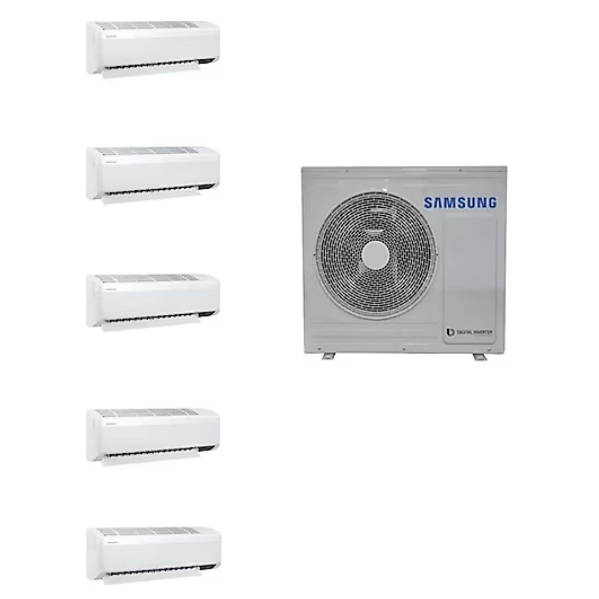 Samsung Wind Free Multi 1+5 Sistem (AJ100TXJ5KH/EA) 10 kw Dış 7+9+9+9+12 Btu İç Ünite Duvar Tipi Klima