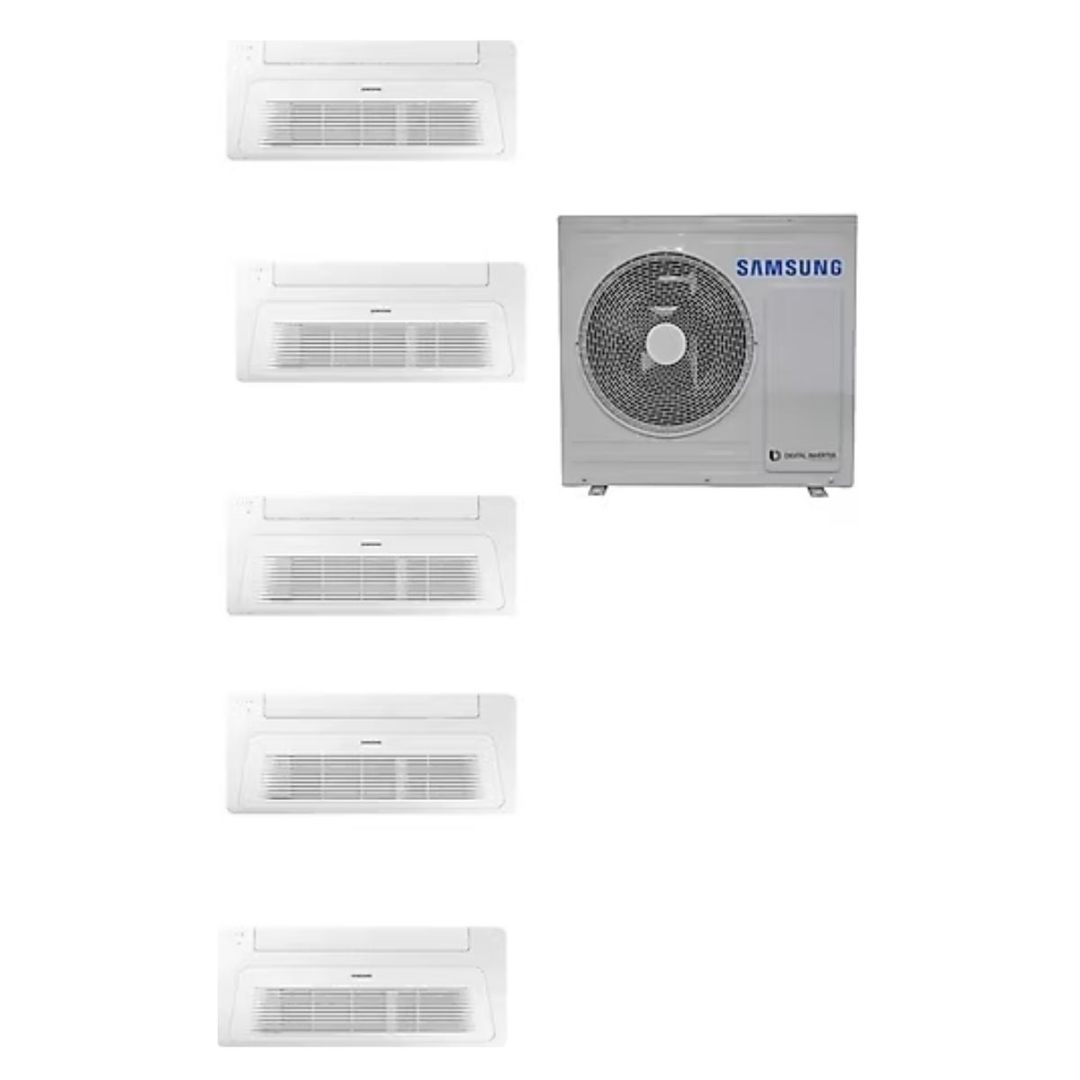 Samsung Wind Free Multi 1+5 Sistem (AJ100TXJ5KH/EA) 10 kw Dış 9+9+9+9+18 Btu İç Ünite Tek Yön Kaset Klima